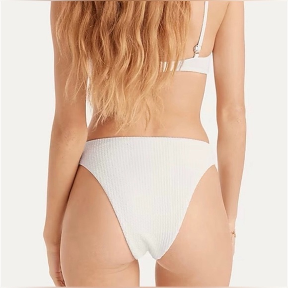 NWT J. Crew Navy Jacquard Textured Curved Waist Cheeky Bikini Bottom Sizes S & L - Picture 8 of 15